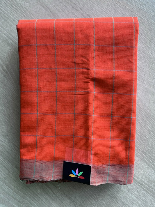 Checked Mangalagiri Handloom Cotton Saree - 37204