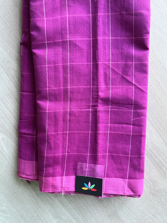 Checked Mangalagiri Handloom Cotton Saree - 37205