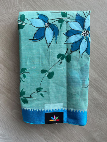 Hand Painted Bengal Cotton Saree - 37227
