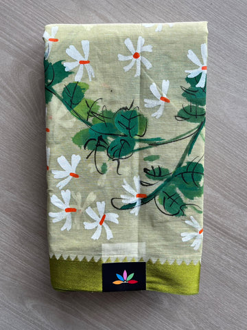 Hand Painted Bengal Cotton Saree - 37228