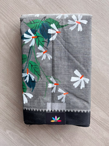 Hand Painted Bengal Cotton Saree - 37232