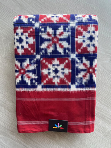 Handwoven Telia Rumal ikkat Cotton Saree - 37239