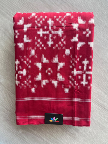 Handwoven Telia Rumal Ikkat Cotton Saree - 37242