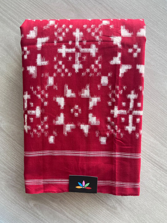 Handwoven Telia Rumal Ikkat Cotton Saree - 37242