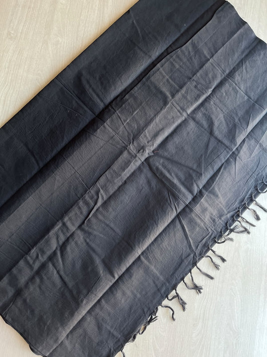 Plain Cotton Saree with Contrast Blouse - 37285-37286