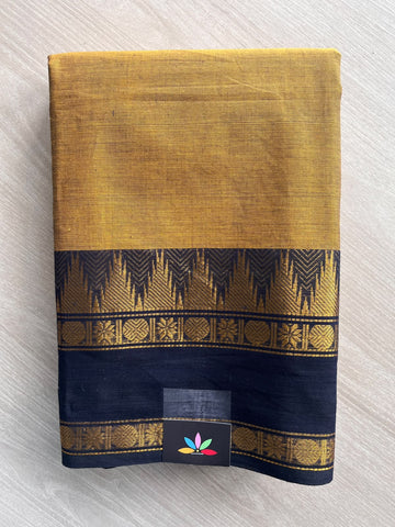 Burnished Copper Shade Zari Border Chettinad Cotton Saree - 37331