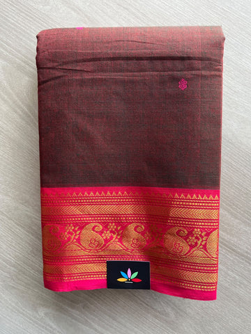Zari Border Butta Chettinad Cotton Saree - 37387