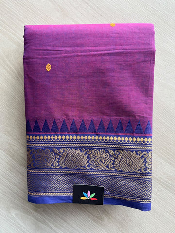 Zari Border Butta Chettinad Cotton Saree - 37392