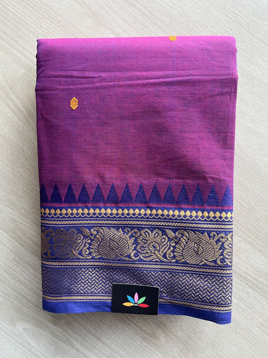 Zari Border Butta Chettinad Cotton Saree - 37392