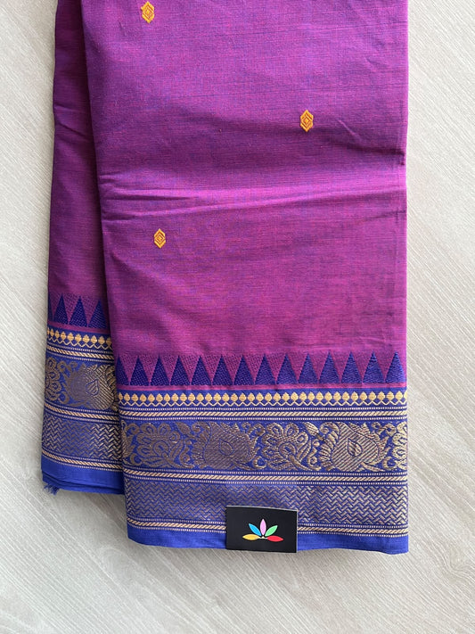 Zari Border Butta Chettinad Cotton Saree - 37392