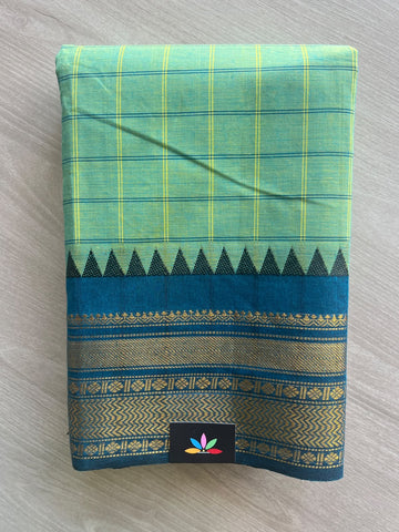 Checked Chettinad Cotton Saree - 37422