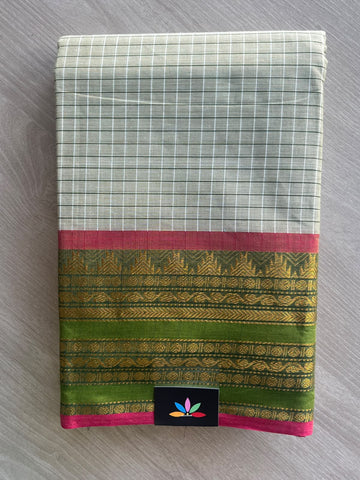 Checked Chettinad Cotton Saree - 37425