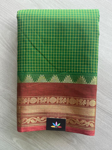 Checked Chettinad Cotton Saree - 37427