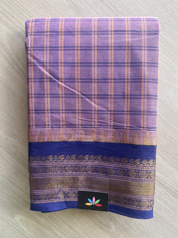 Checked Chettinad Cotton Saree - 37429