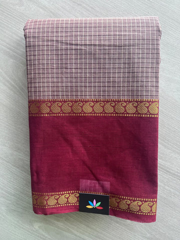Checked Chettinad Cotton Saree - 37430
