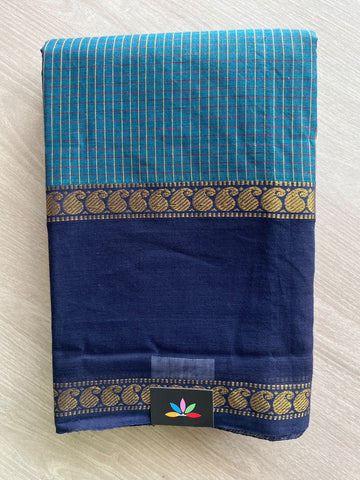 Checked Chettinad Cotton Saree - 37432