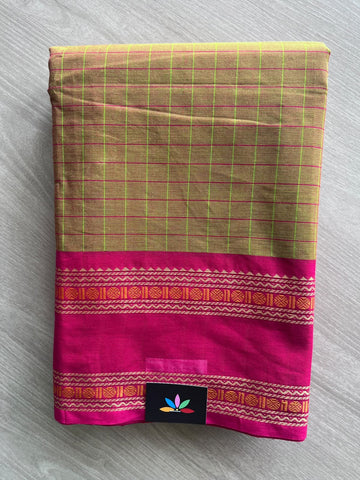 Checked Chettinad Cotton Saree - 37433