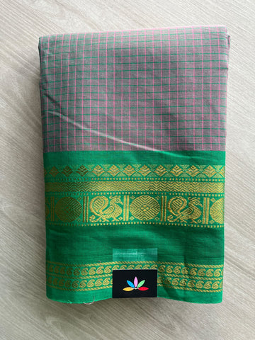 Checked Chettinad Cotton Saree - 37434