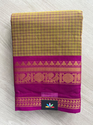 Checked Chettinad Cotton Saree - 37448