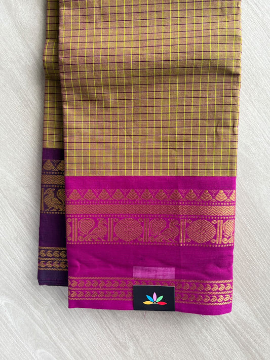 Checked Chettinad Cotton Saree - 37448