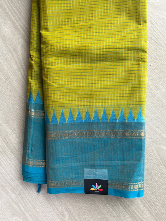 Checked Chettinad Cotton Saree - 37450