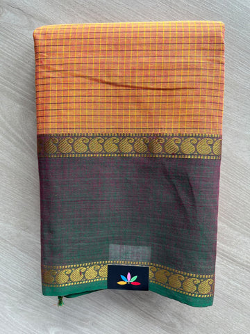 Checked Chettinad Cotton Saree - 37451