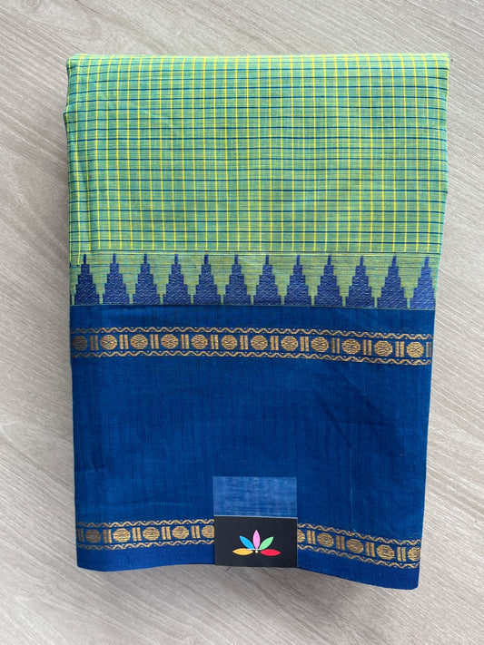 Checked Chettinad Cotton Saree - 37452