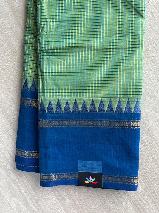Checked Chettinad Cotton Saree - 37452