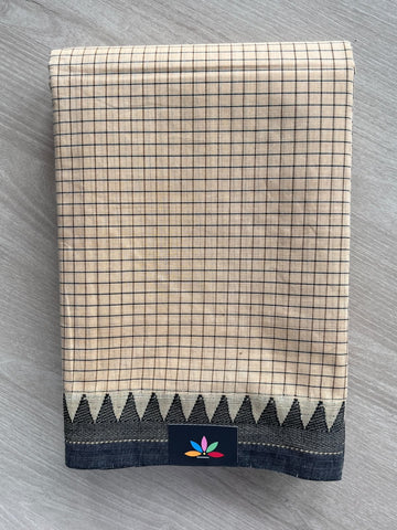 Checked Chettinad Cotton Saree - 37453