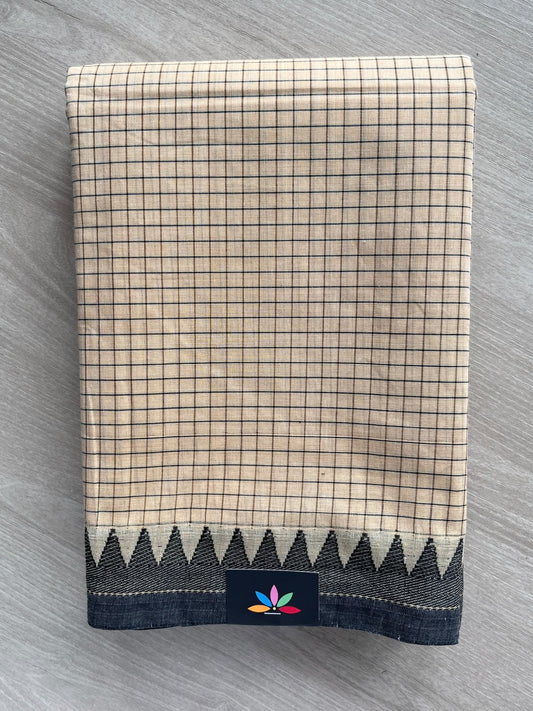 Checked Chettinad Cotton Saree - 37453