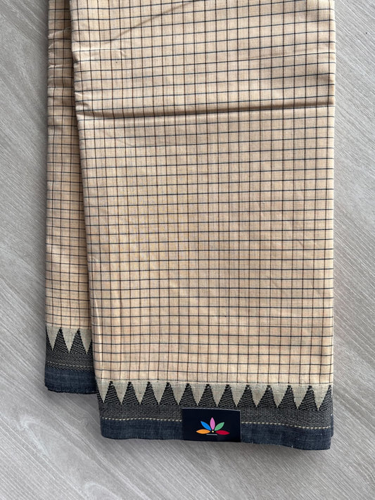 Checked Chettinad Cotton Saree - 37453