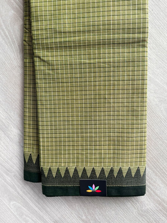Checked Chettinad Cotton Saree - 37454