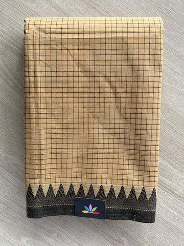 Checked Chettinad Cotton Saree - 37455