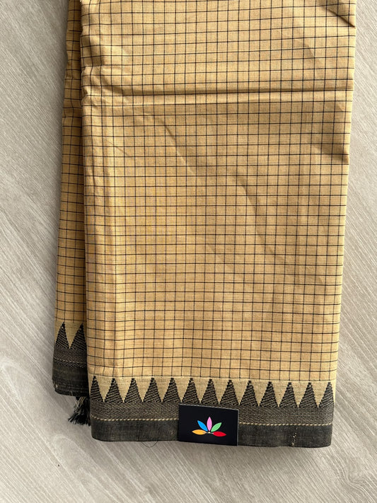 Checked Chettinad Cotton Saree - 37455