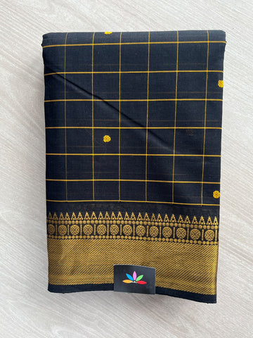 Checked Butta Chettinad Cotton Saree - 37464