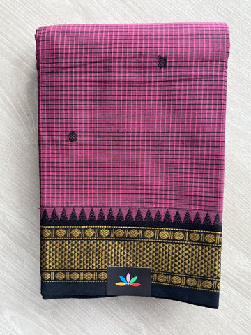 Checked Butta Chettinad Cotton Saree - 37467