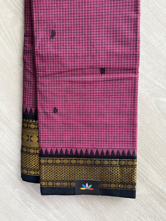 Checked Butta Chettinad Cotton Saree - 37467
