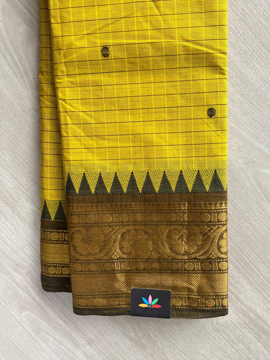 Checked Butta Chettinad Cotton Saree - 37468