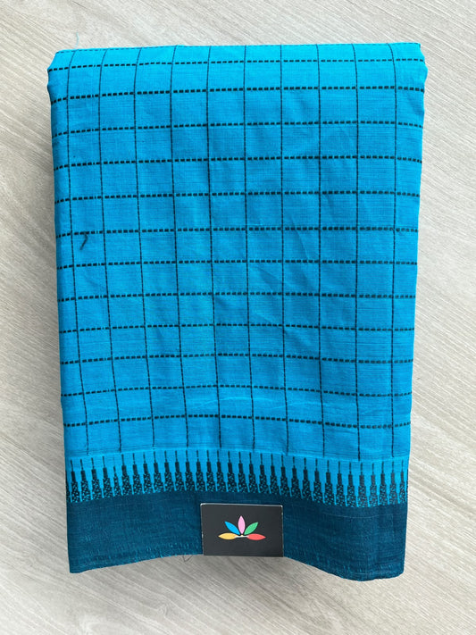 Checked Chettinad Cotton Saree - 37485