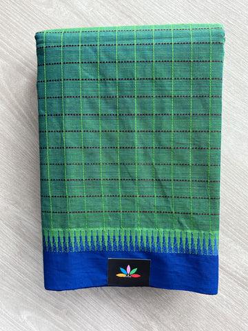 Checked Chettinad Cotton Saree - 37486