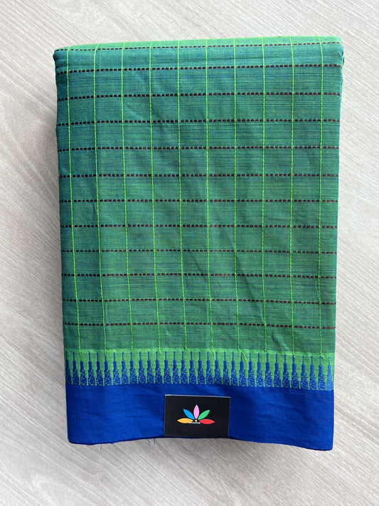 Checked Chettinad Cotton Saree - 37486