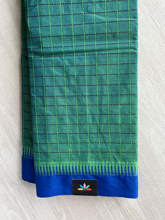 Checked Chettinad Cotton Saree - 37486