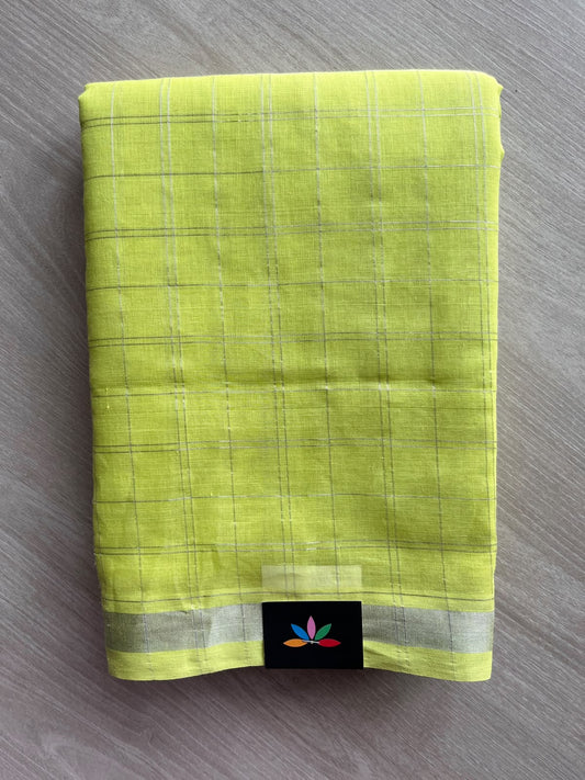 Checked Handloom Venkatagiri Cotton Saree - 37541