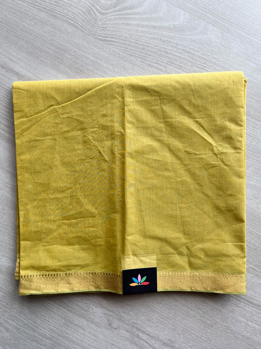 Sandstorm Yellow & Leaf Green Handloom Mangalagiri Cotton 3 Piece Suit Set - 37552