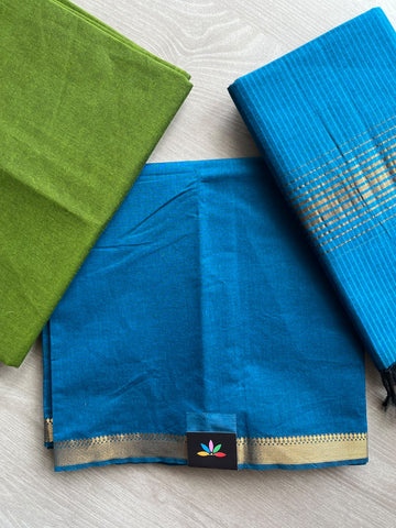 Handloom Mangalagiri Cotton 3 Piece Suit Set - 37554