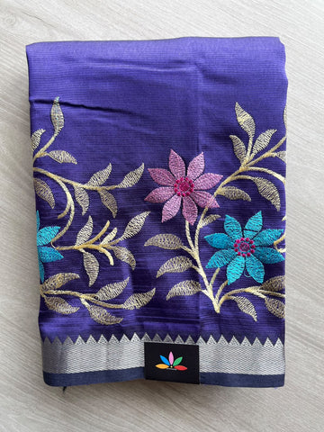 Embroidered Handloom Mangalagiri Silk Cotton Saree - 37557