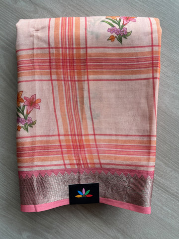 Digital Printed Mangalagiri Silk Cotton Saree - 37566