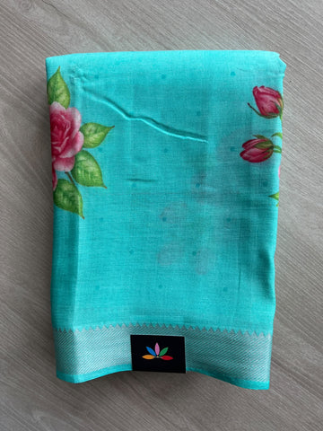 Digital Printed Mangalagiri Silk Cotton Saree - 37568