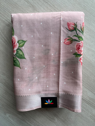 Digital Printed Mangalagiri Silk Cotton Saree - 37569