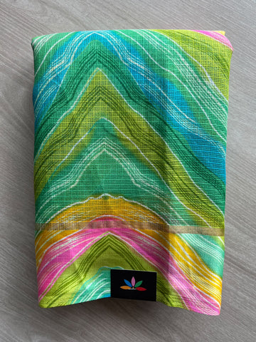 Printed Mixed Silky Kota Saree with Satin Border - 37576